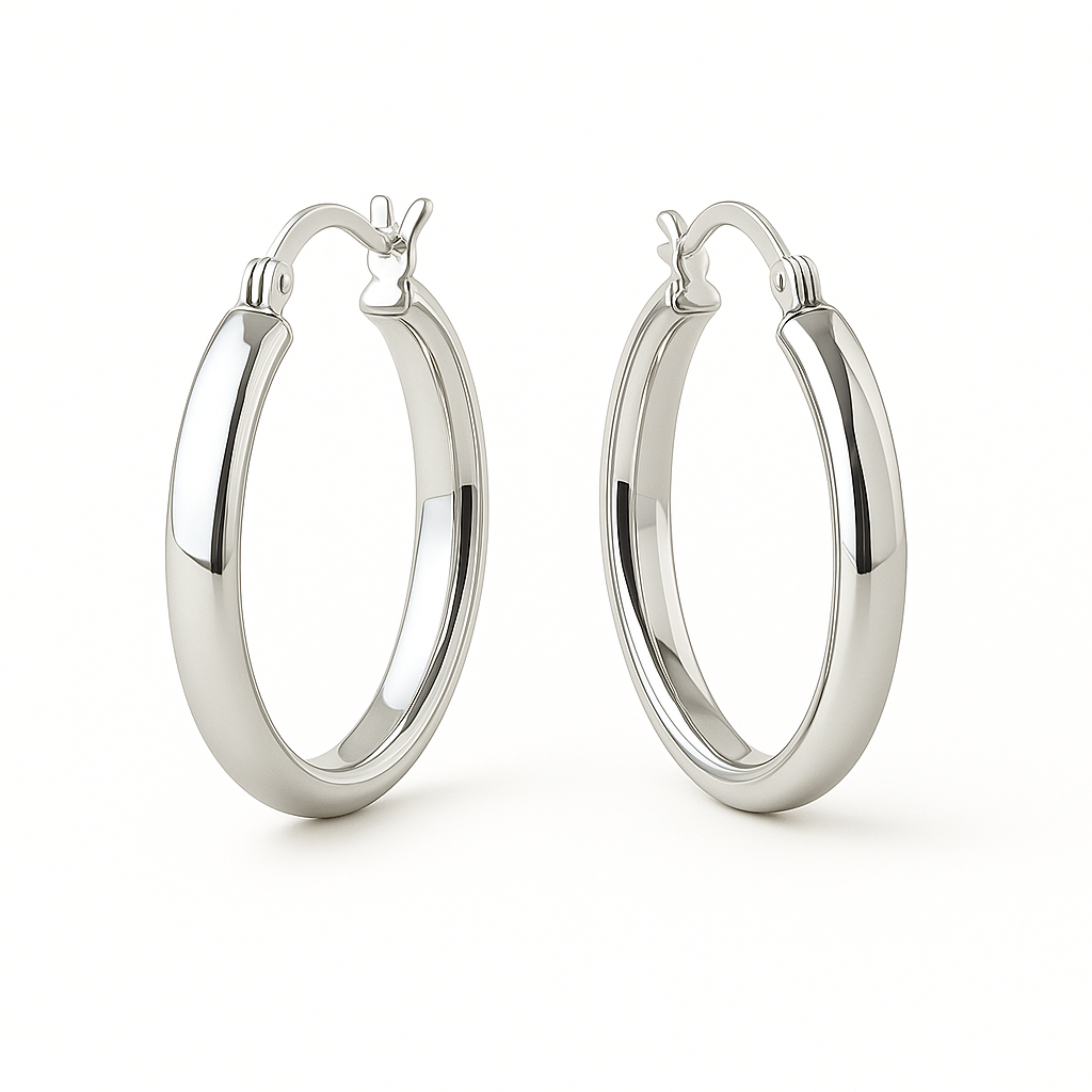 Miyaara Silver Classic Hoop Earrings – Minimal Everyday Elegance