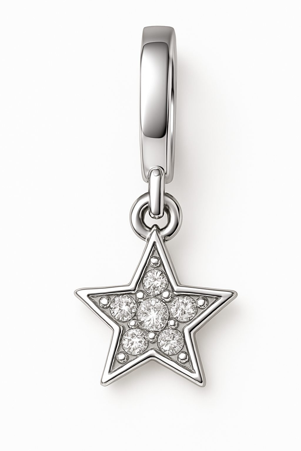 Miyaara Silver Star Dangle Earrings – Elegant Sparkling Charm