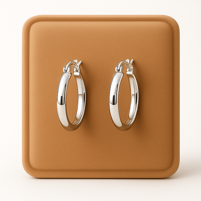 Miyaara Silver Classic Hoop Earrings – Minimal Everyday Elegance